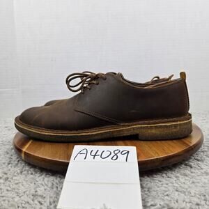 Clarks Originals Men 10 London Brown Leather Crepe Sole Casual Daily Oxford Shoe